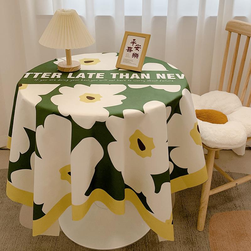 Chessboard Plaid Tablecloth Girl Heart Light Luxury High Sense Coffee Table Cover Student Dormitory Desk Makeup Tablecloth