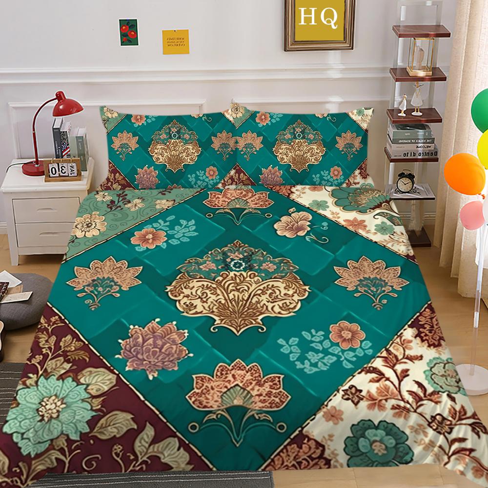 Set Biancheria da Letto Adolescenti Lusso Stampa Floreale 3D Copriletto Biancheria da Letto per la Casa Set Copripiumino in Poliestere