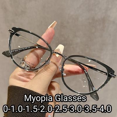 Unisex Luxury Design Myopia Glasses Men Women Trendy Minus Diopter Eyeglasses Fashion Anti-blue Light Eyeglasses for Ladies