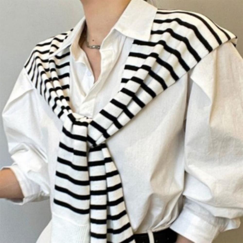 New Arrivals Open Run Women Classic Stripe Layered Knit Cardigan