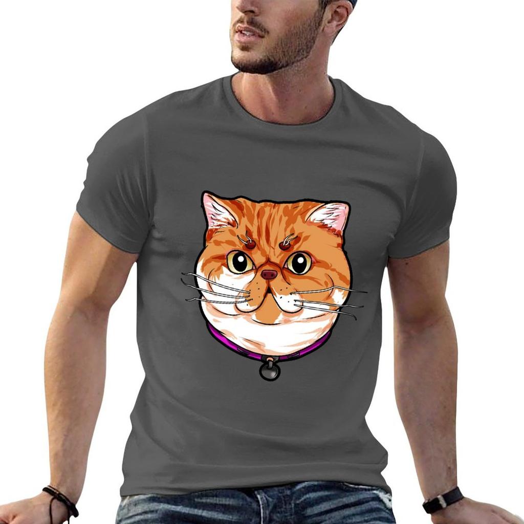 Exotic Shorthair Cat Cats Face Cute Sweet Cartoon Tshirt Breathable Gym Short Sleeve Tshirt