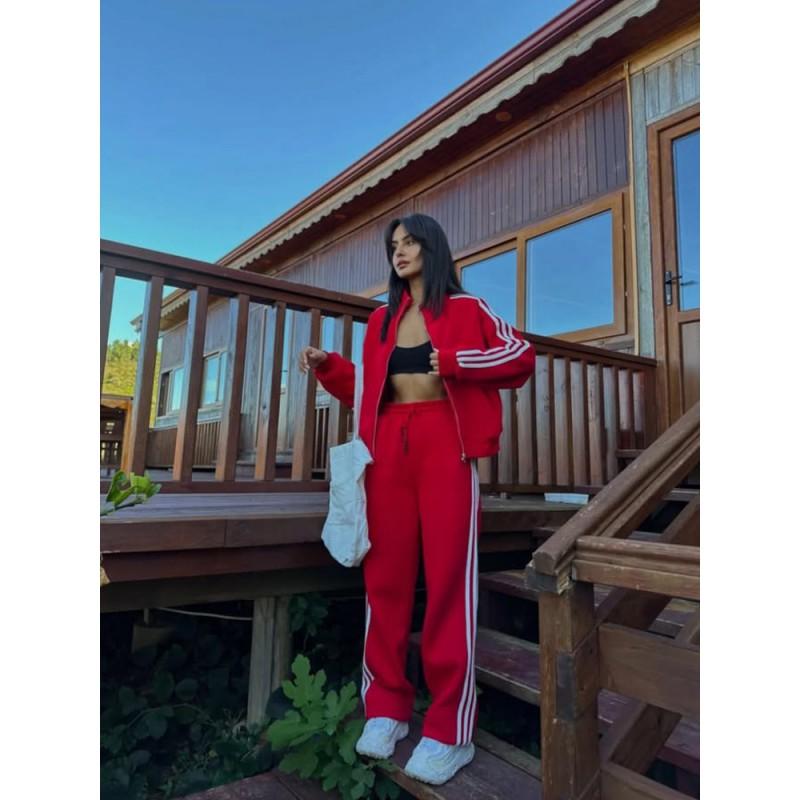 Womens 2026 Casual Sport Set Loose Fashion Color Block Hooded Cardigan Sweatshirt Long Pants Streetwear