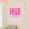 VIKAMA Faith Over Fear Tapestry Pink Christian Quote Design For Inspirational Decor Bedroom Wall Styling and Photo Backdrop