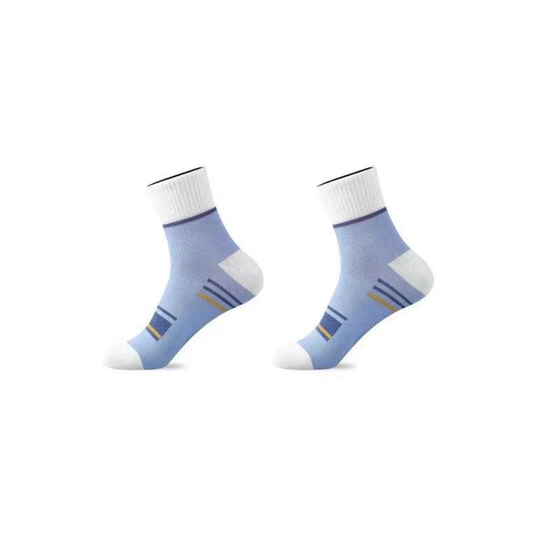 5/10 Pairs Men's Striped Mid-calf Sports Socks Breathable Socks Casual Socks