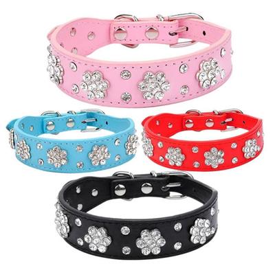 Küçük Köpekler için Ayarlanabilir Moda Taklidi Çiçek Suni Deri Pet Boyunluk