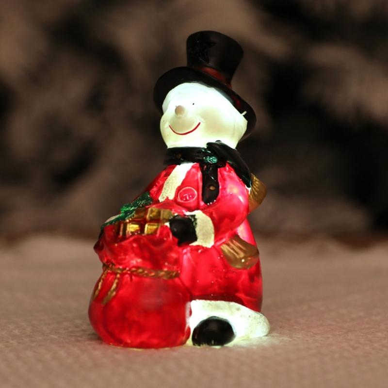 Santa/Snowman Shaped Resin Sculpture for Festival Home Decoration Desktop Ornament Accessories Holiday Party Supplies