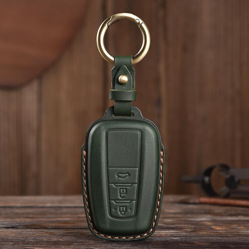 Retro Old Style Handmade Real Cowhide Car Key Cover for Toyota Bag Case