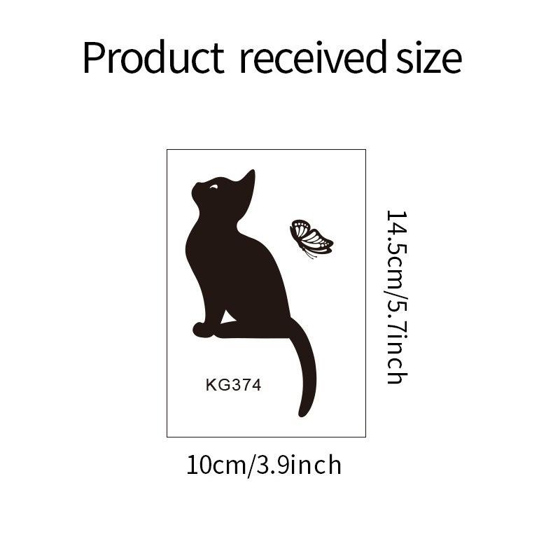 1pcs Cartoon Creative Cat Butterfly Silhouette Bedroom Living Room Light Switch Stickers Decorative Wall Stickers Self-adhesive