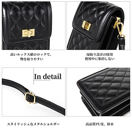 RAKEE Women's Leather Shoulder Bag, Cell Phone Bag, Smartphone Pouch, Crossbody Bag, Wallet Pouch, Stylish Clasp Bag