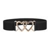 Simple Double Heart Buckles Waist Cincher Elastic Waistband Breathable Fabric Corset Belt For Women Fashion Accessories