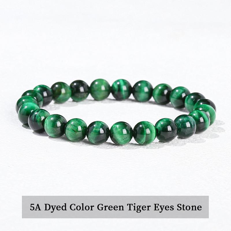 JD Natural Stone Beads Bracelet Amethyst Tiger Eye Crystal Quartz Agate Gem Beads Bangles Women Men Reiki Healling Jewelry Gift