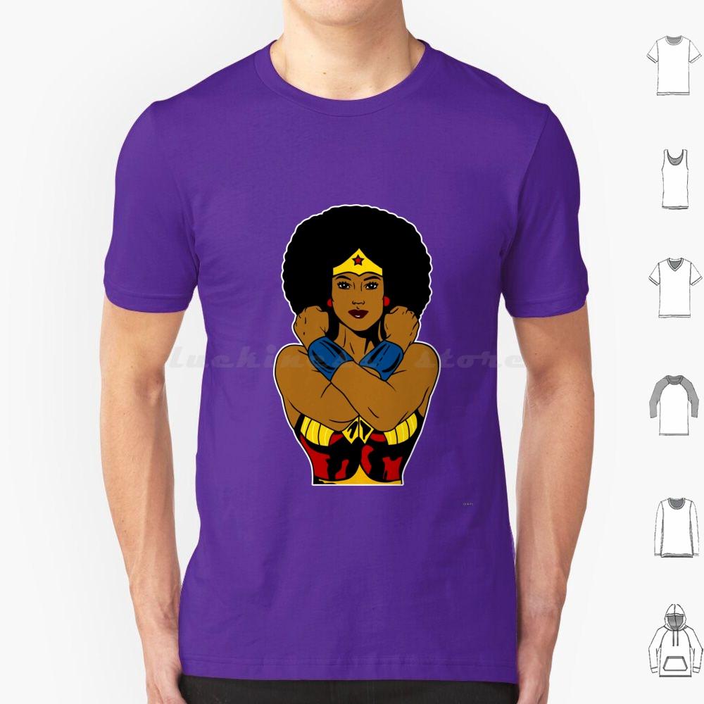 Strong Black Superhero Woman Afro Melanin T Shirt 6xl Cotton Cool Tee African American Africa Afro American Superhero Black