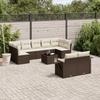 Vidaxl 10-Cz. Garden Furniture Set With Cushions, Brown Polyrattan