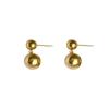 Ohrringe mit kalten Stil Metall-Doppelkugeln, Nischen-High-End-Kugelohrringe, Damen Einfache und vielseitige Design-Ohrringe