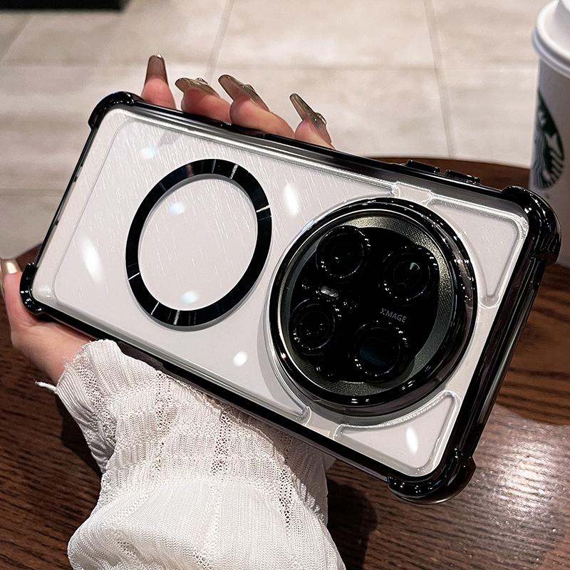 

Airbag Clear Soft TPU Magnetic Wireless Charging Case For Honor Magic 8 8Pro Anti-Fall Plating Silicone Lens Film Cover For Magic 8 7 Lite 6 Pro Shell Honor Magic6 Pro