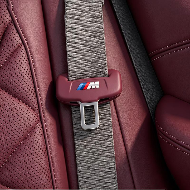 2pcs Silicone Car Seat Belt Buckle Protective Cover Decorative Accessories For BMW X1 X2 X3 X5 X4 X6 X7 iX3 F20 F10 F07 E70 E46 E1