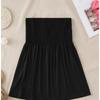 Loose Fit Plus Size Tank Top Ribbed Texture Strapless Tube Top Off-Shoulder Crop Top  Hot Girl