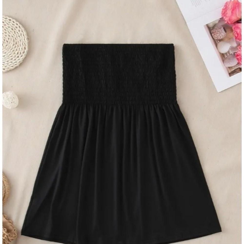 Loose Fit Plus Size Tank Top Ribbed Texture Strapless Tube Top Off-Shoulder Crop Top Hot Girl
