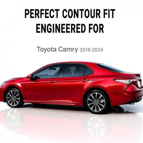 Chrome Delete Window Trim for 18-24 Toyota Camry Blackout Overlay - Gloss Black