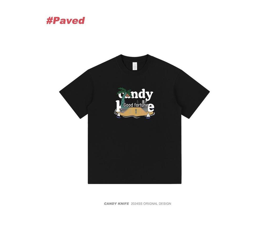 Summer Cartoon Print Chic Short Sleeve T-Shirt for Men & Women - Pure Cotton, Loose Fit