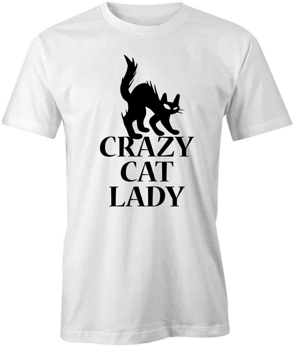 CRAZY CAT LADY TShirt Tee Short-Sleeved Cotton CLOTHING S1WSA93 XXXL