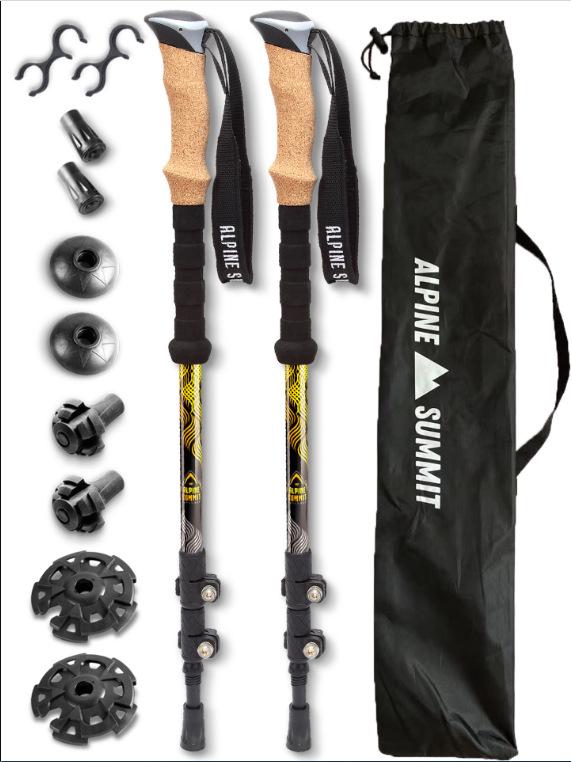 Professional Trekking Poles: 7075 Aluminum Alloy & Carbon Fiber, Portable Outdoor Mountaineering Equipment