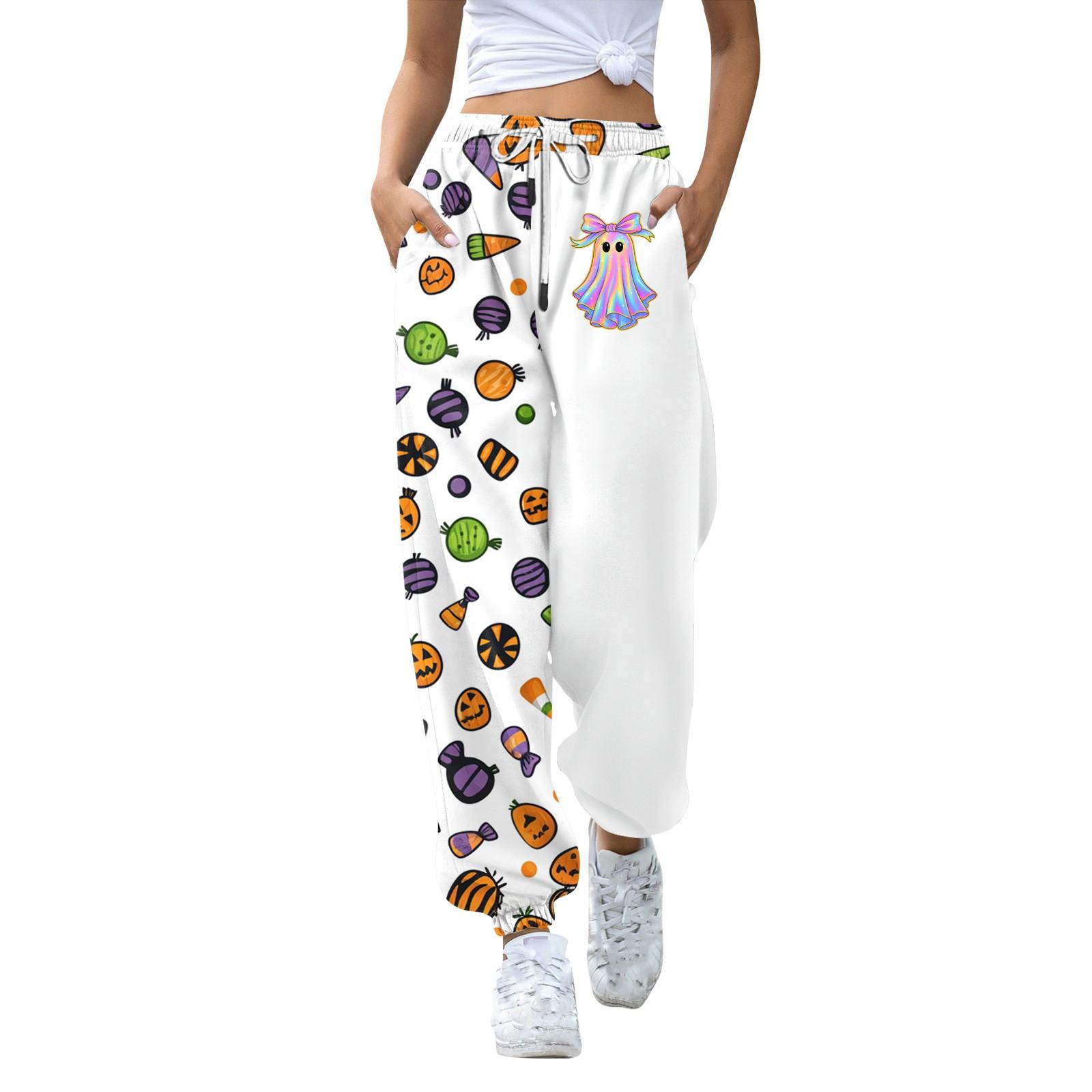 

Женские повседневные модные спортивные штаны с принтом на Хэллоуин, повседневные брюки M