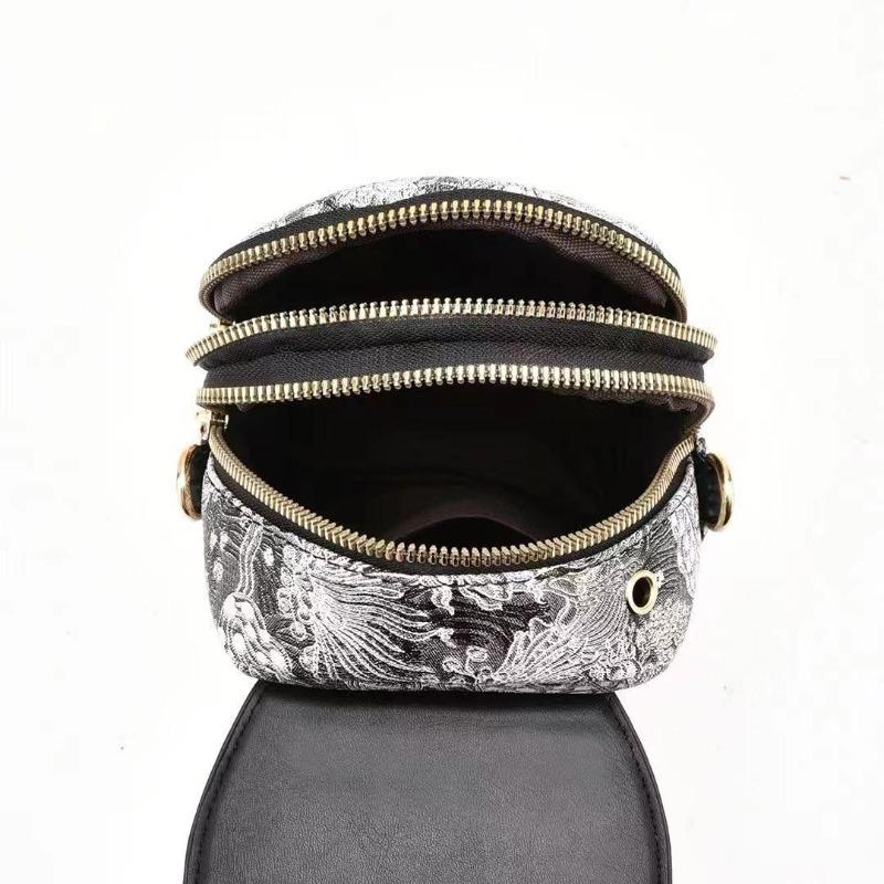 Women Vintage Crossbody Phone Bag Mobile Phone Bag PU Leather Multi-compartment Shoulder Bag Rivet Decoration Multi-functional Storage Wallet Handbag