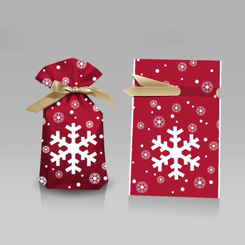 10 Pieces of Christmas Gift Cartoon Bag Gift Box Candy Biscuit Bag Decoration Christmas Party Gift Bag Birthday Party