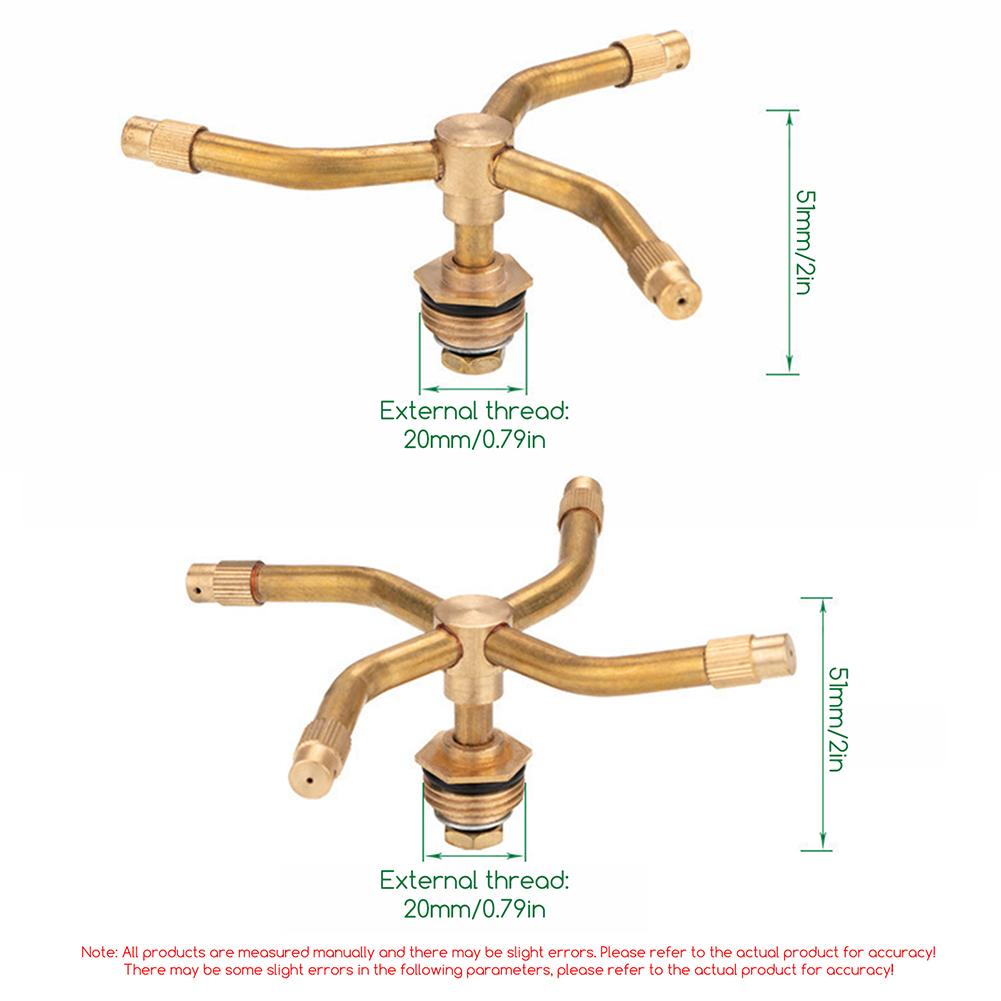 3/4 Arm 360 Degree Automatic Rotarys Sprayers Irrigation System Sprinkler Head Garden Plants Large Area Coverage Sprinklers