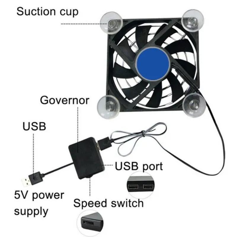 1PC Black USB Cooling Pad Controller Tablet Portable Fan Holder Phone Cooler Rapid Cooler Gadget Universal 5V