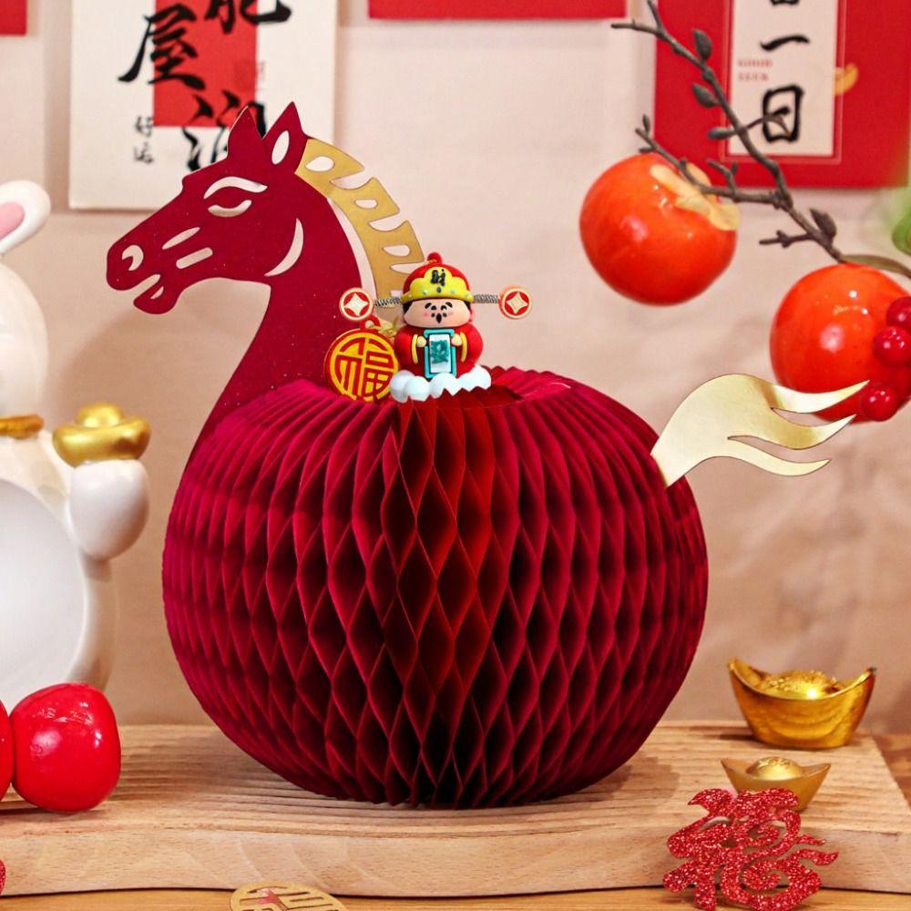 Table Decoration New Year Horse Ornament Horse Decoration Folding Paper Horse Ornament Red Chinese New Year