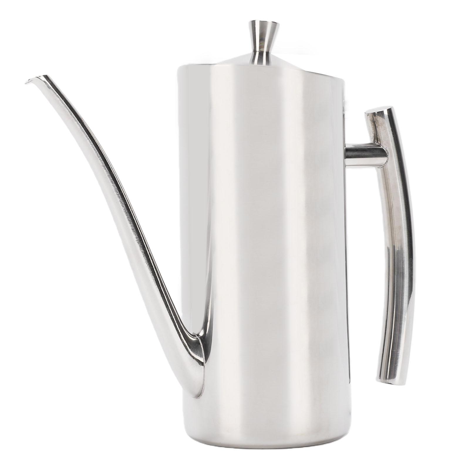 Koogeelife 304 Stainless Steel Olive Oil Dispenser Can Leakproof Oil Bottle With Long Narrow Spout For Precision Pouring 700Ml