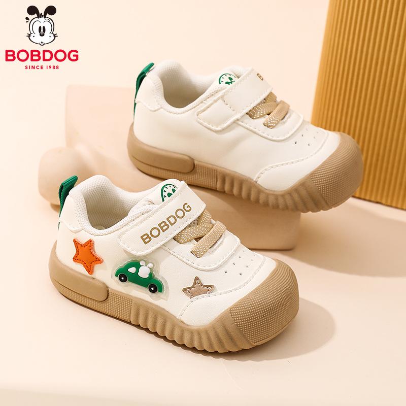 Babudou toddler shoes for girls, autumn new leather-faced functional shoes for baby boys, soft-soled versatile baby shoes