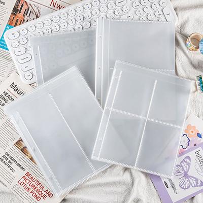 10PCS Transparent A4 Kpop Photocard Binder PP Multiple Pockets Multiple Pockets Sleeve 4 Hole 4 Ring DIY Card Sleeve