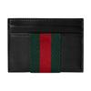 GUCCI TrademarkWeb Soft Leather Card Holder Men's Black 867277-AAGIT-1053