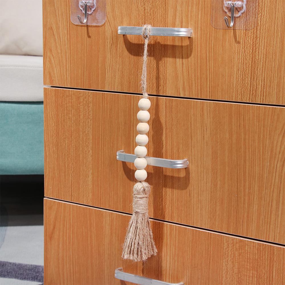 Bohemian Style Wooden Bead Tassels String Handmade Garland Jute Tassels Rustic Bead Ornament For Wall Hanging Decoration Crafts