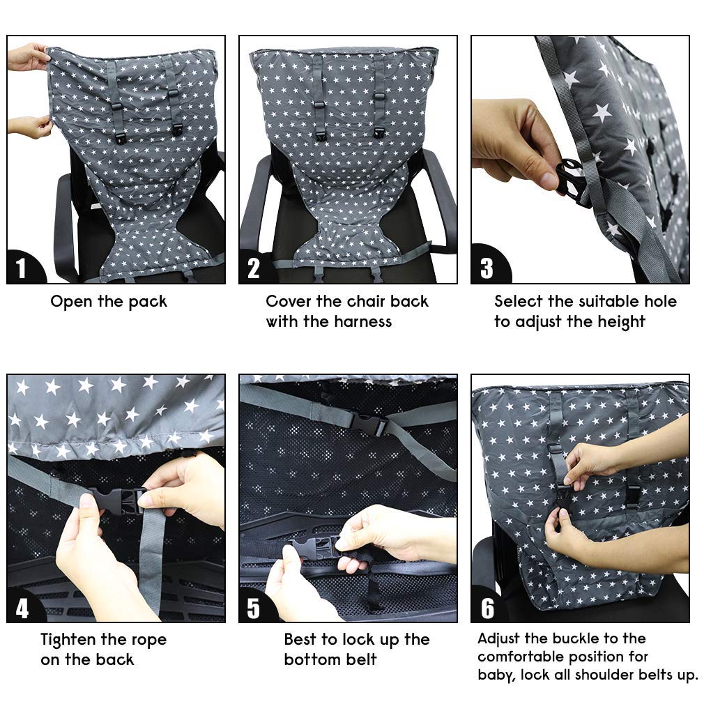 Portable baby high chair safety seat strap for toddler baby travel