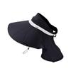 Summer Ice Silk Wide Brim Sun Hat With Neck Protection For Outdoor Travel