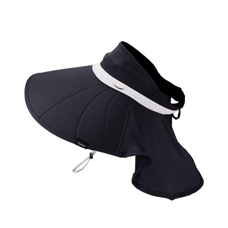 Summer Ice Silk Wide Brim Sun Hat With Neck Protection For Outdoor Travel