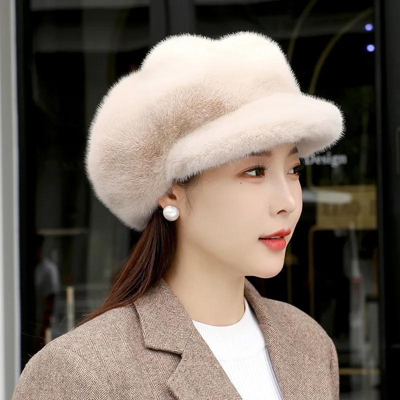 WTEMPO Women's Fashion Autumn Winter Casual Versatile Hats Retro Solid Color Windproof Cold-proof Plush Warm Hats