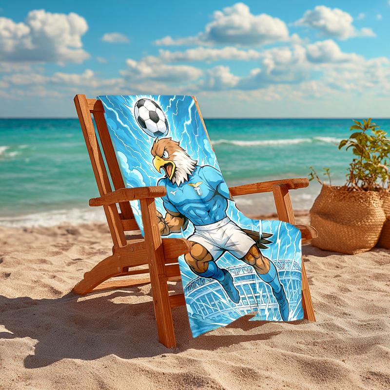 1 Stück Adler Fußballheld Cartoon Schnelltrocknendes Mikrofaser-Badetuch zum Schwimmen Surfen Camping Unisex Urlaub. SJT720170