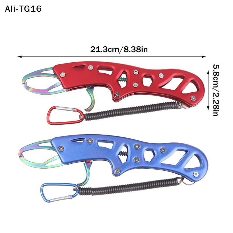 Fishing Aluminum Alloy Fishing Grip Pliers Fishing Lip Gripper Fish Plier Hand Grip With Tool Rope Fishing Accessories