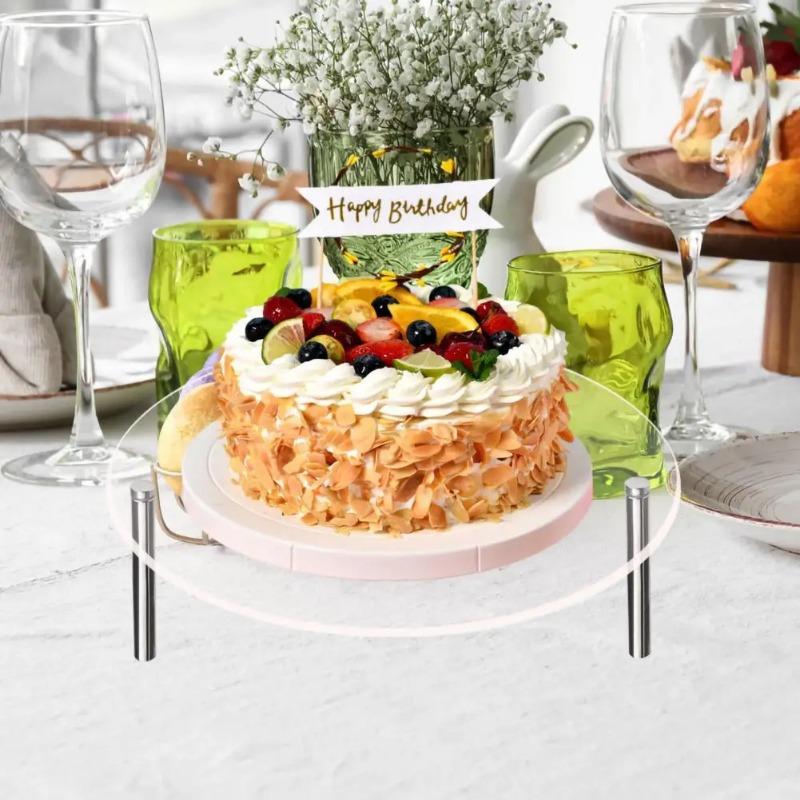 Cake Stand Transparent Round Shape Acrylic Birthday Cupcake Dessert Stand Holder Cake Makaron Display Rack Party Supplies