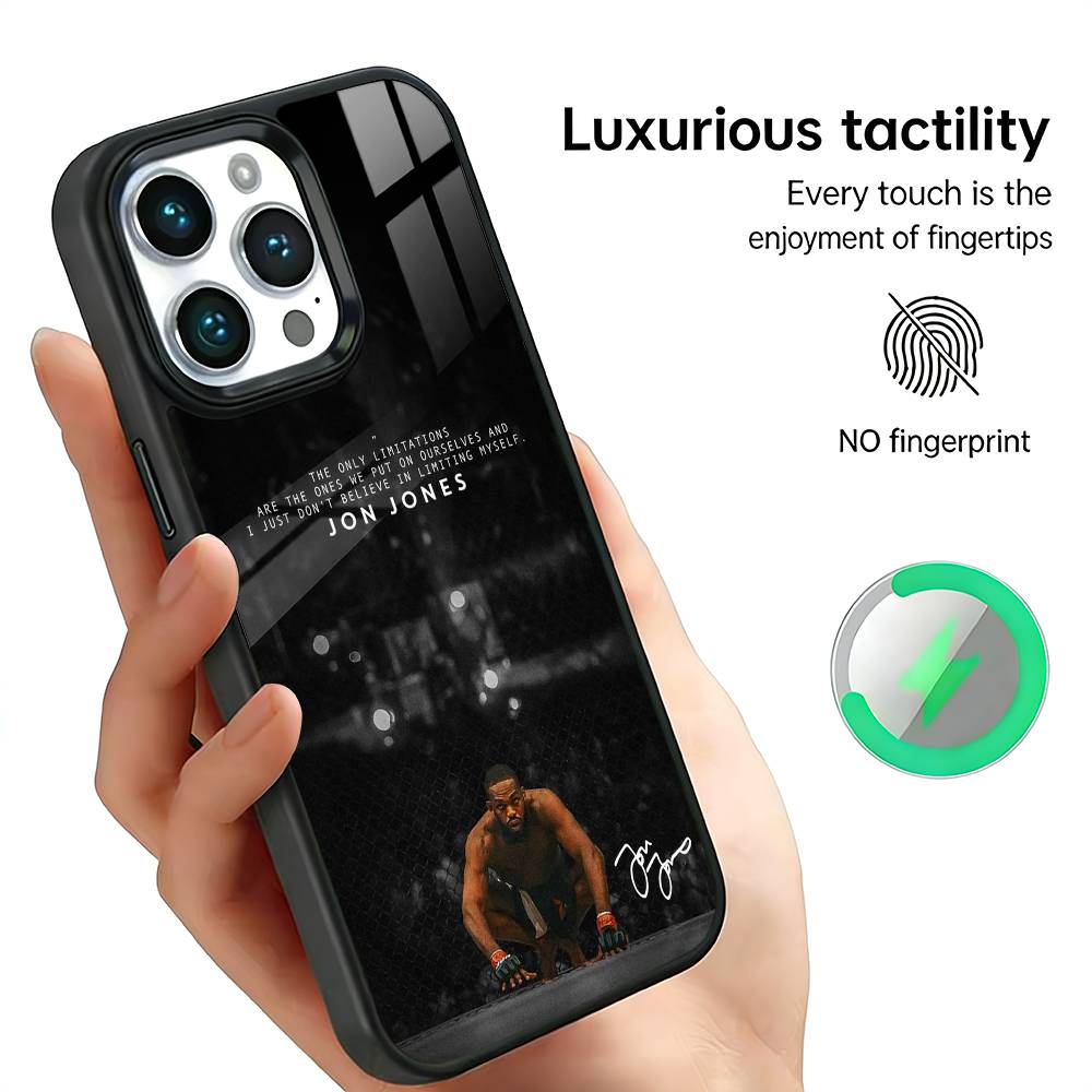 

Boxing J-Jon J-Jones Phone Case for iPhone 17/16/15/14/13/12/11 plus pro Max Wireless Charger Compatible Funda Case iPhone15Plus