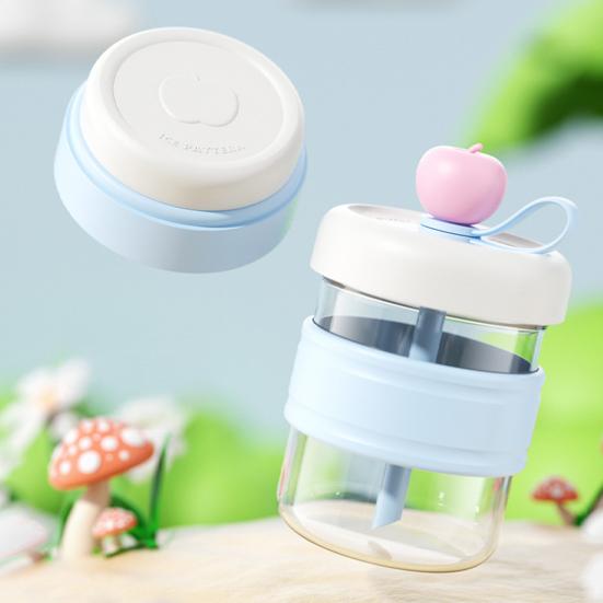 Szklana butelka na wodę ze słomką, infuzer na owoce, szczelny kubek o pojemności 500 ml, słoik do picia, kubek do lodu z tacką na lód