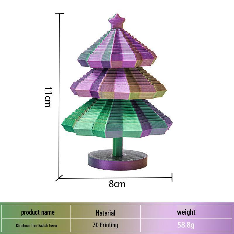 3D Carrot Tower Spiral Fidget Toy – Decompression Illusion Star