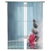 Floră de piatră, plantă, suprafață de apă, ceață, tul, draperii pentru fereastră transparentă, pentru camera de zi, perdele moderne din organza din voile