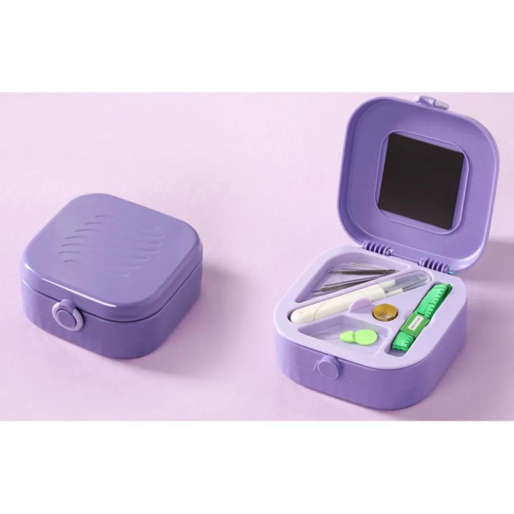

Mini Magnetic Sewing Box Kit Portable DIY Apparel Crafts Sewing Needle Threads Box Set Accessories Sewing Tools Home Travel фіолетовий