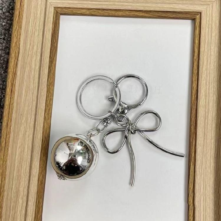 Fashion Heart Bowknot Beaded Keychain Pendant Backpack Handbag Charm Pendant Hangings Decoration Sweet Pendant Gift